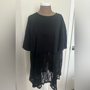 Half Crop Half Lace Top